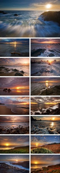 Bakgrundsbilder till temat stränder i solnedgång