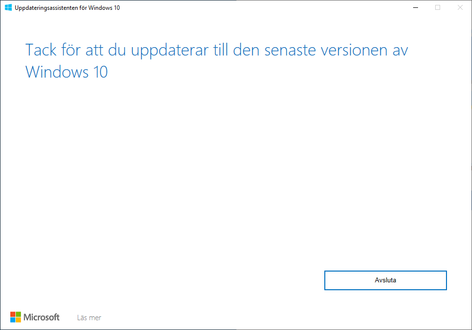 Uppdatera Windows 10