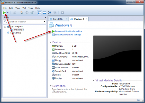 Windows 8 installation i VMware Workstation